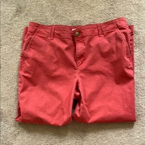 LOFT Red Ankle Cropped Pants Vibrant Style